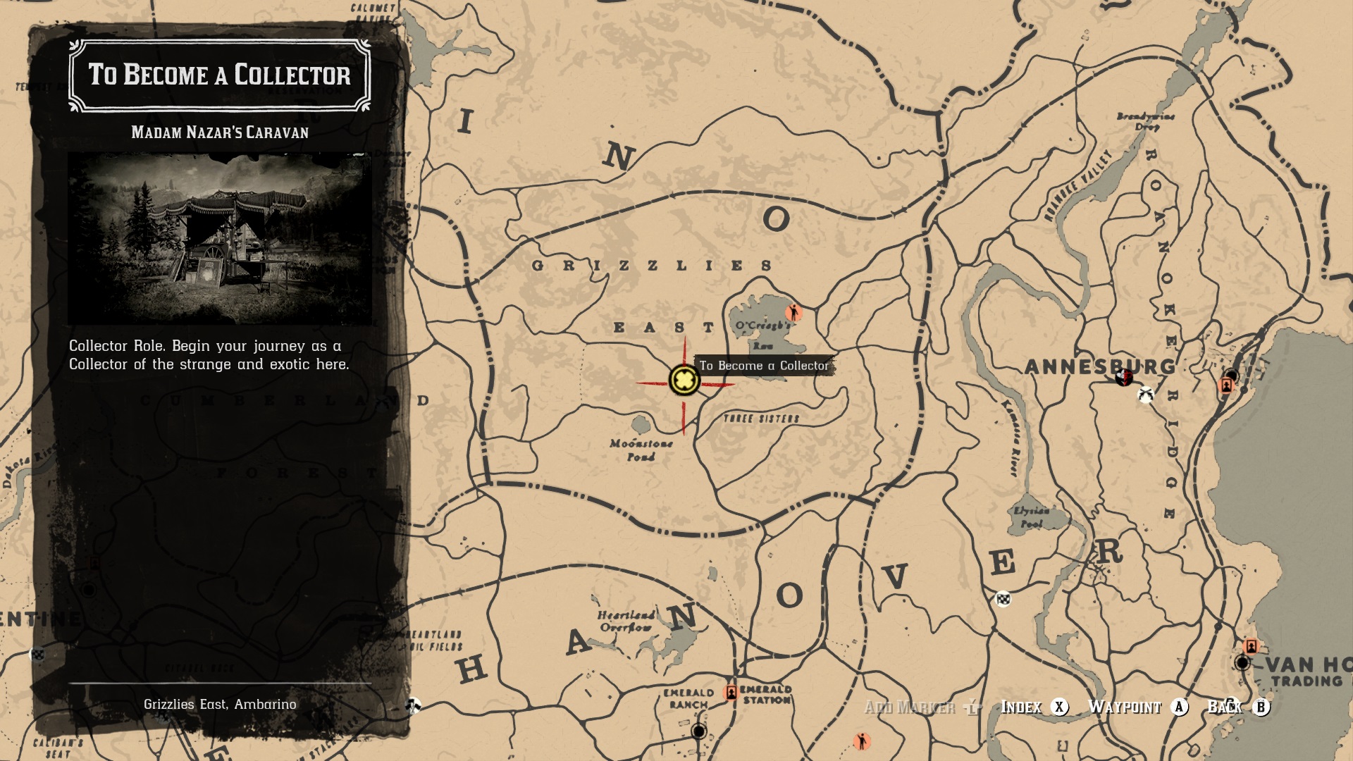 Madam Nazar location in Ambarino - Red Dead Online