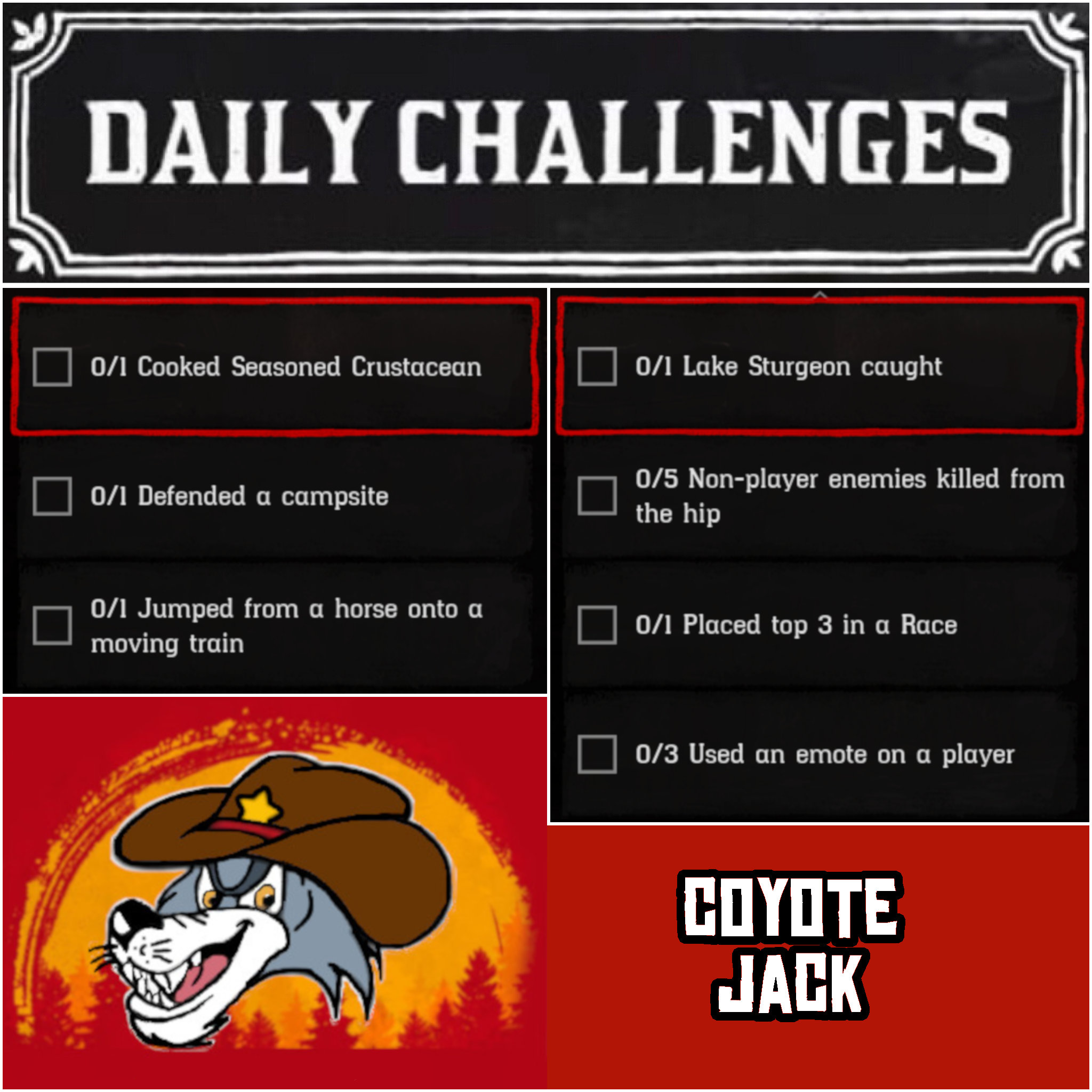 Tuesday 23 February Daily Challenges CoyoteJack Tuesday 23 February Daily Challenges CoyoteJack