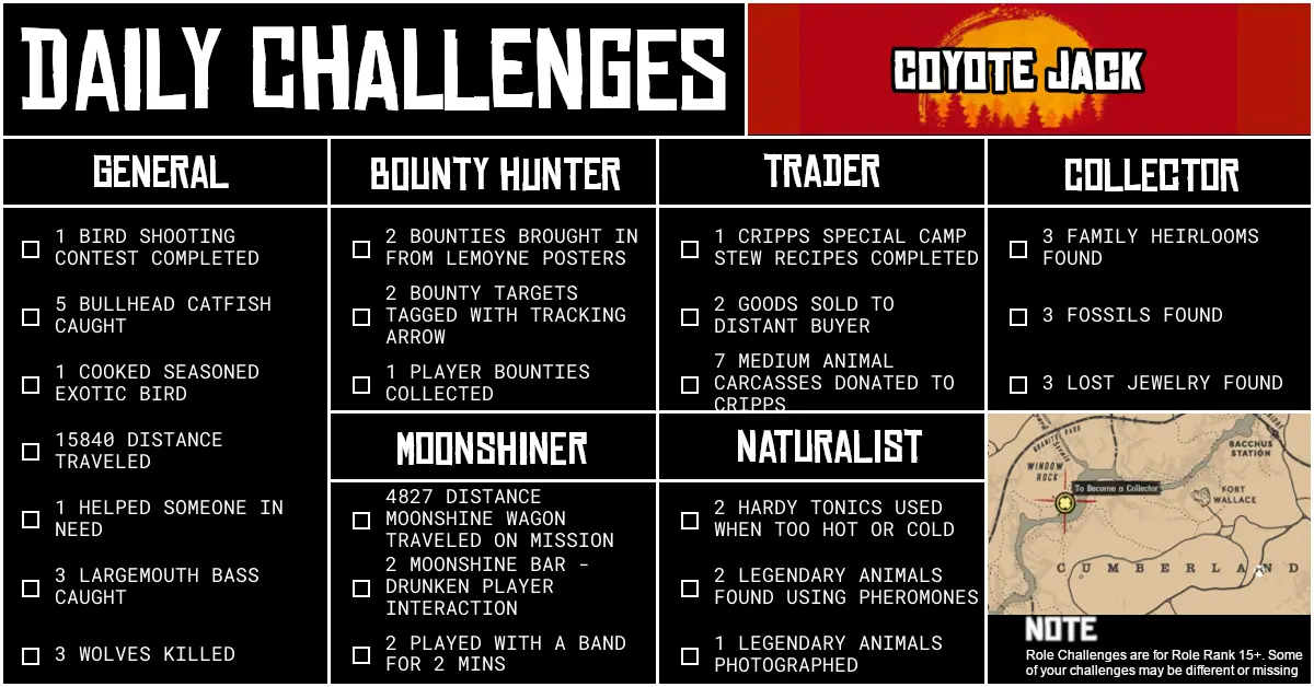 Red Dead Online Daily Challenges for Thursday 14 May