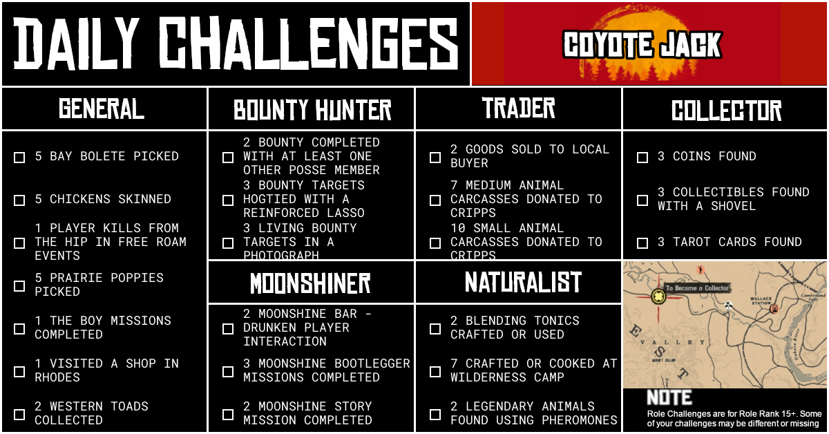 Red Dead Online Daily Challenges for Thursday 29 October
