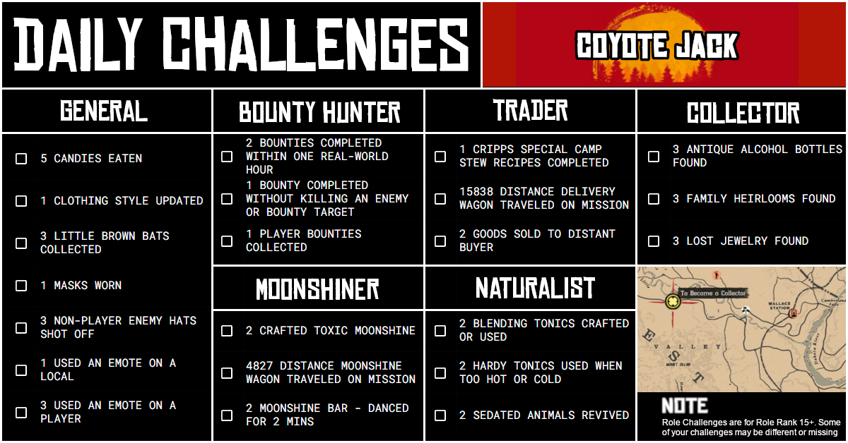 Red Dead Online Daily Challenges for Saturday 31 October